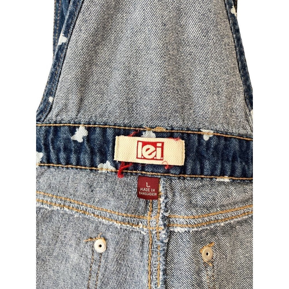 Girls Butterfly Denim Shortalls Size L 10/12 - Picture 4 of 5